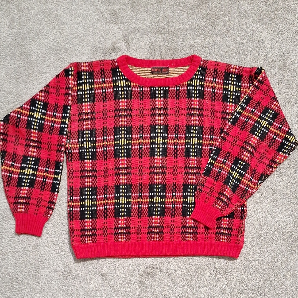 Memphis JONES Plaid Red Sweater